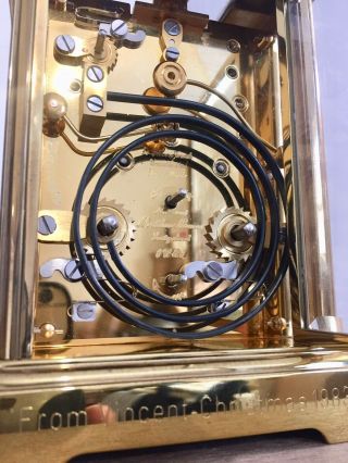 Vintage Matthew Norman Multi Dial Date Calendar Repeater Alarm Carriage Clock 9