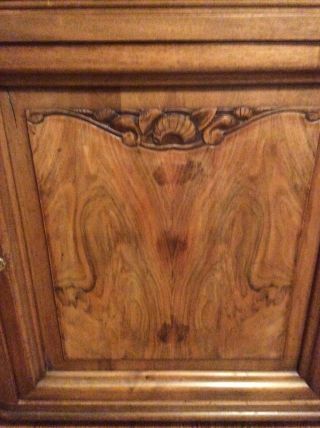 1920 Art Deco Buffet French Carved Walnut Marble Top 7