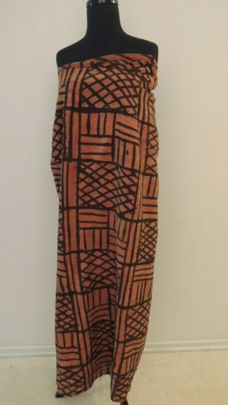 Vintage Brown African Mudcloth Pattern Design Fabric Textile Woven 64 " X 57 "
