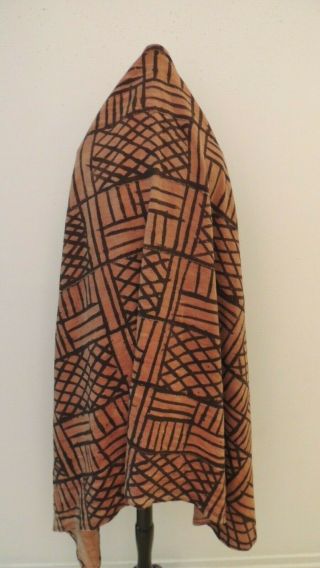 Vintage Brown African Mudcloth Pattern Design Fabric Textile Woven 64 