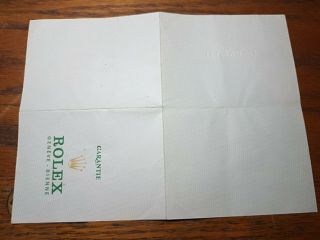 RARE Rolex BLANK Guarantee / Certificate 1970s 572.  01.  300 4