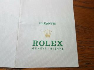 RARE Rolex BLANK Guarantee / Certificate 1970s 572.  01.  300 6
