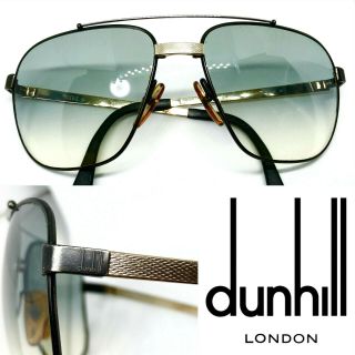 Vintage 80s Dunhill 6038 Gold Black Eyeglasses Sunglasses