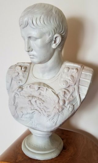 Ancient Roman Empire First Emperor Augustus Large & Heavy Bust Statue 2