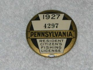 Pa Pennsylvania Fishing License 1927 Wow