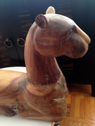 Wood Carved JAGUAR Panther Throne CAT Sculpture Ethnographic Folk ART Statue 2