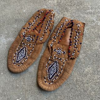 Vintage Native American Beaded Moccasins 40s 50s 60s 70s ?