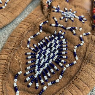 Vintage Native American Beaded Moccasins 40s 50s 60s 70s ? 2