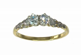 Solid 18k Yellow/white Gold Diamond Vintage Ladies Engagement Ring Sz.  R/9 86833