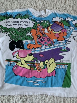 VTG Garfield And Friends All Over Print Tiny Toons Shirt - XL 2