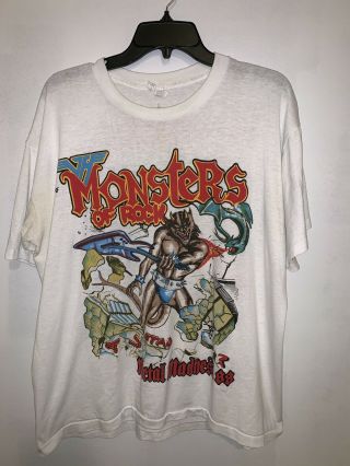 Vintage Monsters Of Rock Metal Madness 1988 Van Halen Metallica T - Shirt Large L
