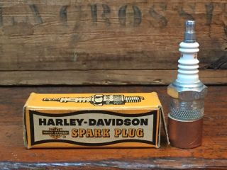 Vintage Rare Nos 1960’s Harley Davidson 2 Champion Spark Plug With Box