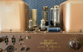 Rare Vintage Pair Acrosound Ultra - Linear II Vacuum Tube Power Amplifiers HiFi 6