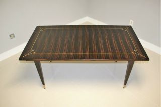 French Art Deco Exotic Macassar Ebony Writing Desk / Dining Table. 5