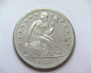 1870 - Cc Seated Liberty Silver Dollar Near Choice Uncirculated Rare Keydate