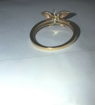 Vintage Antique Ladies 14k Gold Blue Enamel Butterfly Ring Size 6 6