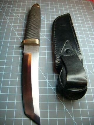 Vintage Cold Steel Tanto Fixed Blade Knife Ventura Cali Brass Guard Pommel.