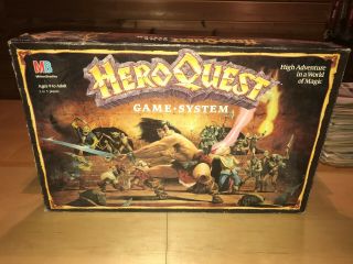 Hero Quest Vintage 1990 Board Game Complete Hard To Find