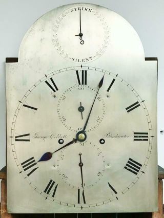 Luxury Antique English Regency Flame Mahogany 8 Day Grandfather Longcase Clock 10