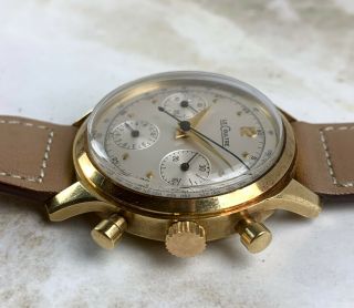 Vintage Jaeger LeCoultre 18kt YG Chronograph Wristwatch Valjoux 72 Full - Set NR 6