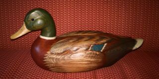 Vintage R D Lewis Mallard Duck Decoy Very Rare And Huge