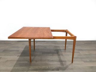 Mid Century Danish Modern Teak Flip Top Dining Table by Dux Sweden 7