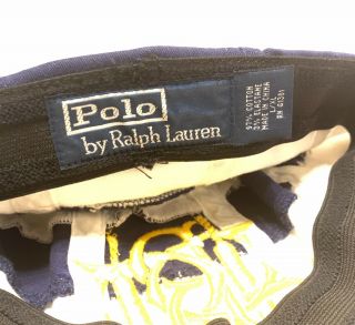 Vintage Rare 90s Polo Ralph Lauren Cricket Club Blue Bleeker Hat Cap SPELL OUT L 8