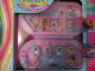 Polly Pocket STAMPIN ' SCHOOL Playset 1993 Bluebird Toys NEVER Opened Keepsake Co 8