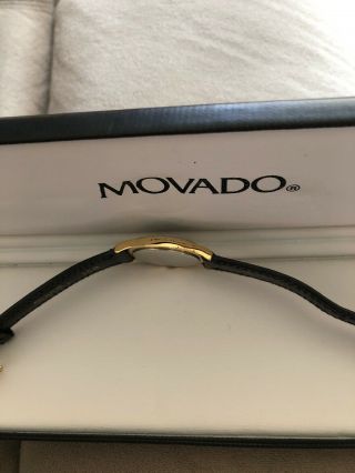 Movado Ladies Museum Watch Black Dial Black Leather Band 87 E4 0823 6