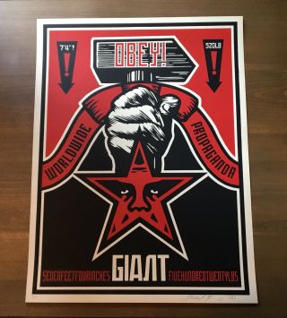 Shepard Fairey Obey Giant Hammer ‘00 Rare Signed Numbered Screen Print 63/140