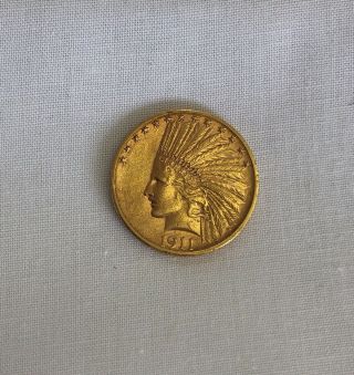 1911 - S $10 Gold Indian Head Eagle Rare