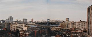 Vintage 1984 Photo York City Skyline Brooklyn & Manhattan Bridge East River