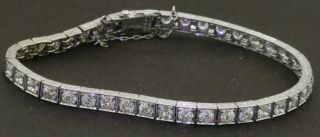 Antique Art Deco Platinum Elegant 8.  0ctw Vs - Si Diamond Fancy Link Bracelet