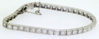 Antique Art Deco Platinum elegant 8.  0CTW VS - SI diamond fancy link bracelet 3
