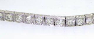 Antique Art Deco Platinum elegant 8.  0CTW VS - SI diamond fancy link bracelet 4