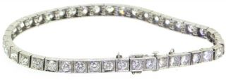 Antique Art Deco Platinum elegant 8.  0CTW VS - SI diamond fancy link bracelet 7