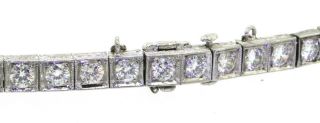 Antique Art Deco Platinum elegant 8.  0CTW VS - SI diamond fancy link bracelet 8