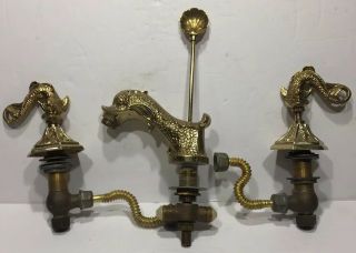Sherle Wagner Brass Dolphin Faucet,  Handle Fixtures Vintage