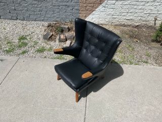 Authentic Hans Wegner Papa Bear Lounge Chair For Ap Stolen Danish Modern 6