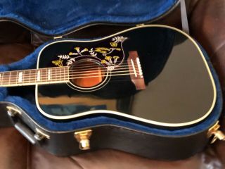 2012 Gibson Hummingbird Guitar Ebony Custom Very Rare W Lr Baggs Pick Up & Ohsc