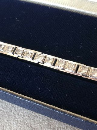 Gorgeous Antique Old Cut Diamond Tennis Bracelet 18ct White Gold 18k
