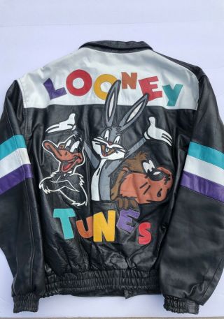 Vintage Looney Tunes Warner Bros Leather Jacket Dapper Dan
