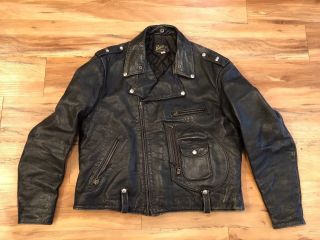 Vintage Very Rare Buco Black Leather Jacket D - Pocket (size 50)
