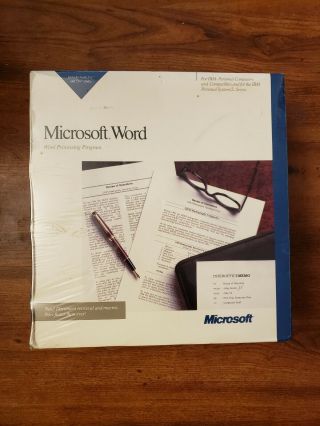 Vintage Microsoft Word V 4 1987 Word Processing Nib 3.  5 & 5.  25 Disk