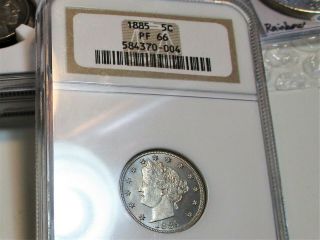 1885 Liberty V Nickel 5c Ngc Pf 66 Stunning Rare Us Coin.
