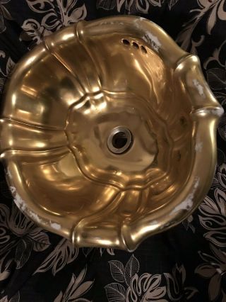 Sherle Wagner Gold Lavatory Sink.   Vintage Antique. 3