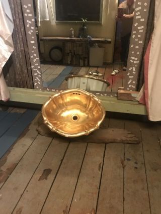 Sherle Wagner Gold Lavatory Sink.   Vintage Antique. 4