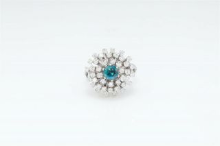 Antique 1950s $10,  000 3ct Aaa,  Natural Alexandrite Diamond Platinum Halo Ring