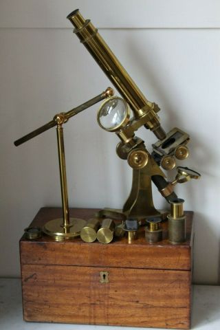 Antique Andrew Ross Large Bar Limb Microscope Outfit Serial 2022