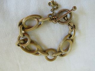 Vintage Signed Stephen Dweck Chain Bracelet Sterling Silver W/ Bronze